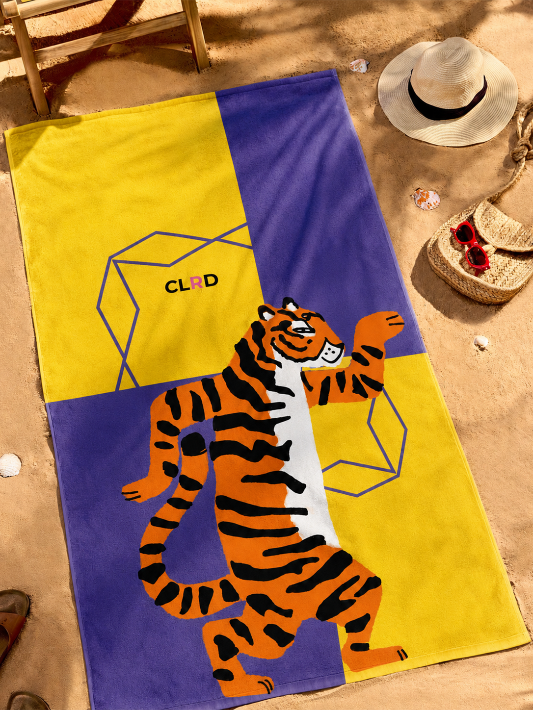 Disco Tiger Beach Towel